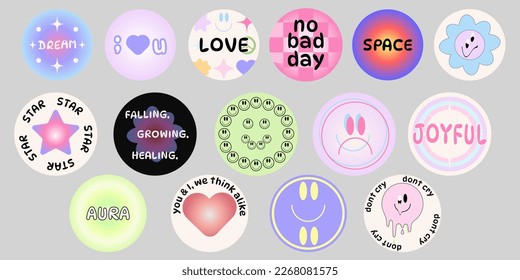 Conjunto De Diseño Vector De Pegatinas De Mano Cálida. Colección de parches de moda. Emoticonos de Pop Art.