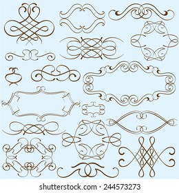 Set for cool design on blue
