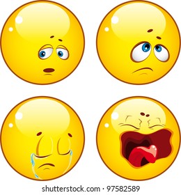 Set of cool emoticons.