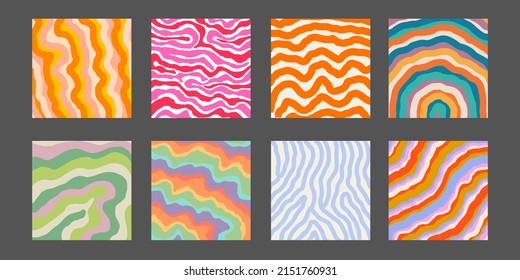 Set Cool Groovy Colorful Backgrounds Vector Stock Vector (Royalty Free ...