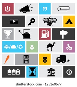 SET OF COOL ICONS & SYMBOLS. Editable vector illustration file. 