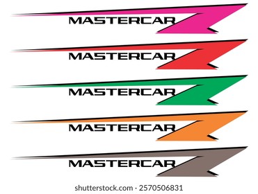 Set of Cool MASTER CAR text vector and desai variation lines, vehicle sticker print design.