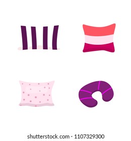 Set cool pillows vector illusration in cartoon style.