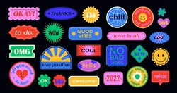 Set Of Cool Retro Patches