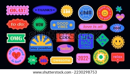 Set of cool retro patches [[stock_photo]] © 