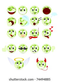 Set of cool smiles. Vector illustration, isolated on a white.