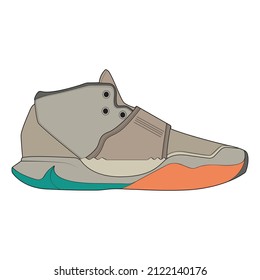 set of Cool Sneakers. Shoes sneaker drawing vector, Sneakers drawn in a sketch style, sneaker trainers template, Set Collection. vector Illustration.
