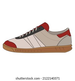 set of Cool Sneakers. Shoes sneaker drawing vector, Sneakers drawn in a sketch style, sneaker trainers template, Set Collection. vector Illustration.
