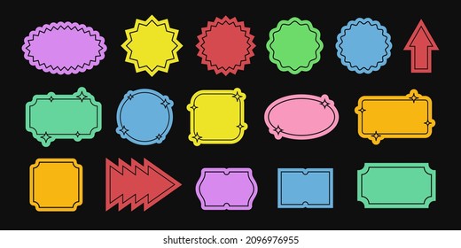 Set of Cool Trendy Geometric Vector Banners. Abstract Retro Banners Vector Design. Logo Elements Collection.