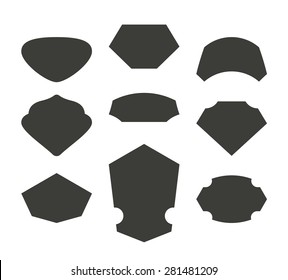 Set of cool vector empty modern frames for badges and labels.