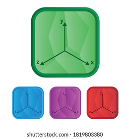 set of coordinate system icon on white background