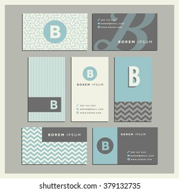 Set of coordinating business card designs with the letter b