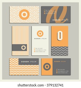 Set of coordinating business card designs with the letter o