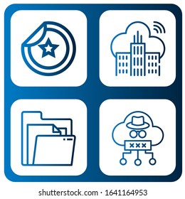 Set of copy icons. Such as Sticker, Cloud, Document , copy icons