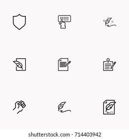 Set of Copy writing icons isolated