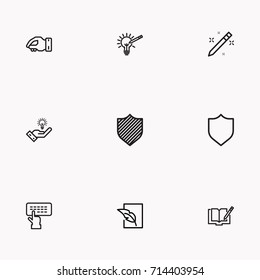 Set of Copy writing icons isolated