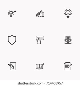 Set of Copy writing icons isolated