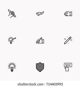 Set of Copy writing icons isolated