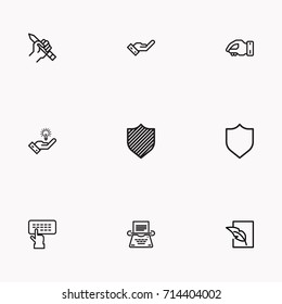 Set of Copy writing icons isolated