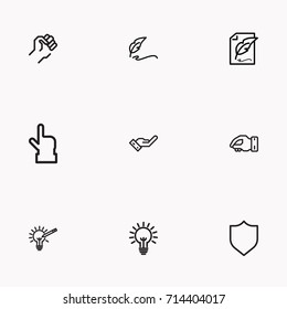Set of Copy writing icons isolated