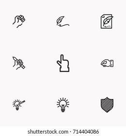 Set of Copy writing icons isolated