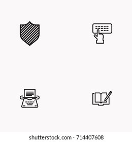 Set of Copy writing icons isolated