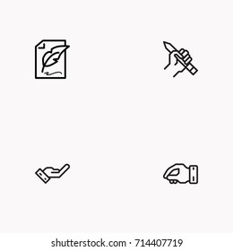 Set of Copy writing icons isolated