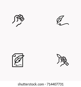 Set of Copy writing icons isolated