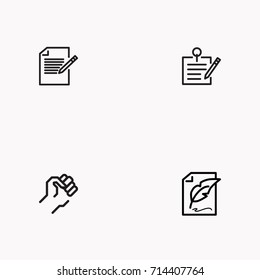 Set of Copy writing icons isolated