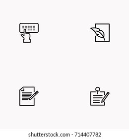 Set of Copy writing icons isolated