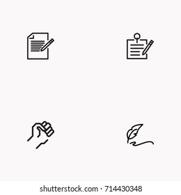 Set of Copy writing icons isolated