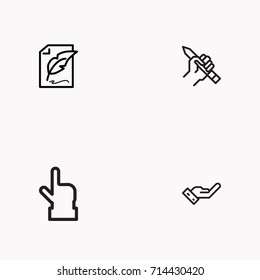Set of Copy writing icons isolated