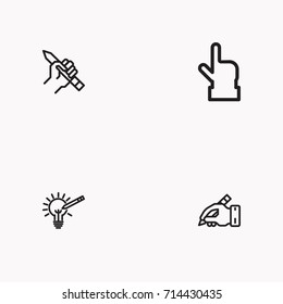 Set of Copy writing icons isolated