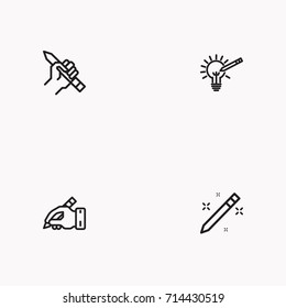 Set of Copy writing icons isolated