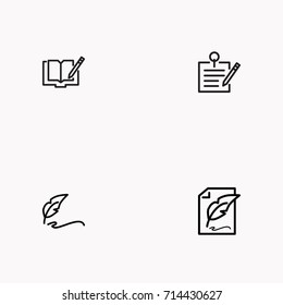 Set of Copy writing icons isolated