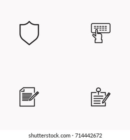 Set of Copy writing icons isolated