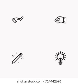 Set of Copy writing icons isolated