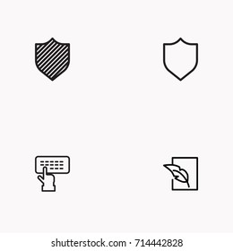 Set of Copy writing icons isolated