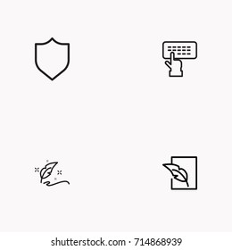 Set of Copy writing icons isolated