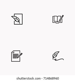 Set of Copy writing icons isolated