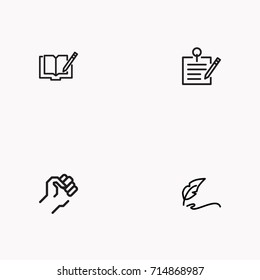 Set of Copy writing icons isolated