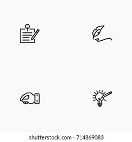 Set of Copy writing icons isolated