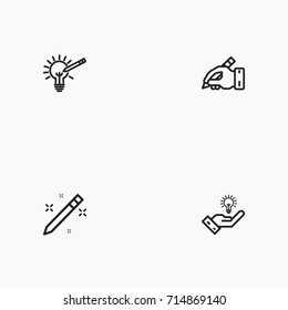 Set of Copy writing icons isolated