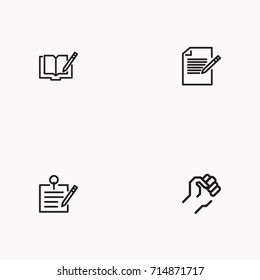 Set of Copy writing icons isolated