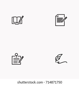 Set of Copy writing icons isolated