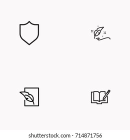 Set of Copy writing icons isolated