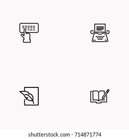 Set of Copy writing icons isolated