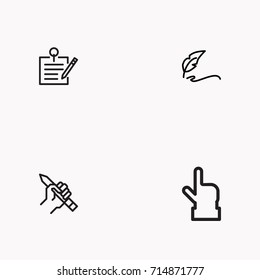 Set of Copy writing icons isolated
