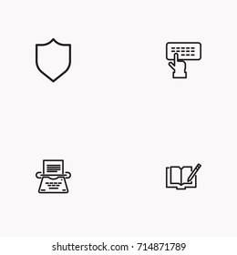 Set of Copy writing icons isolated