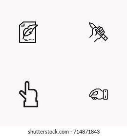Set of Copy writing icons isolated